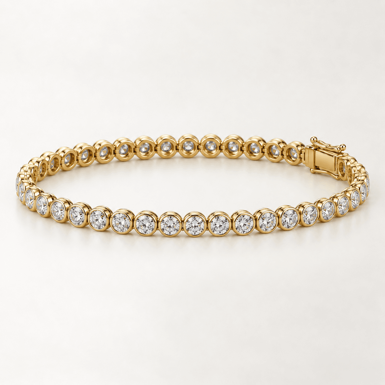 Bezel Diamond Tennis Bracelet in 14k Yellow Gold product preview