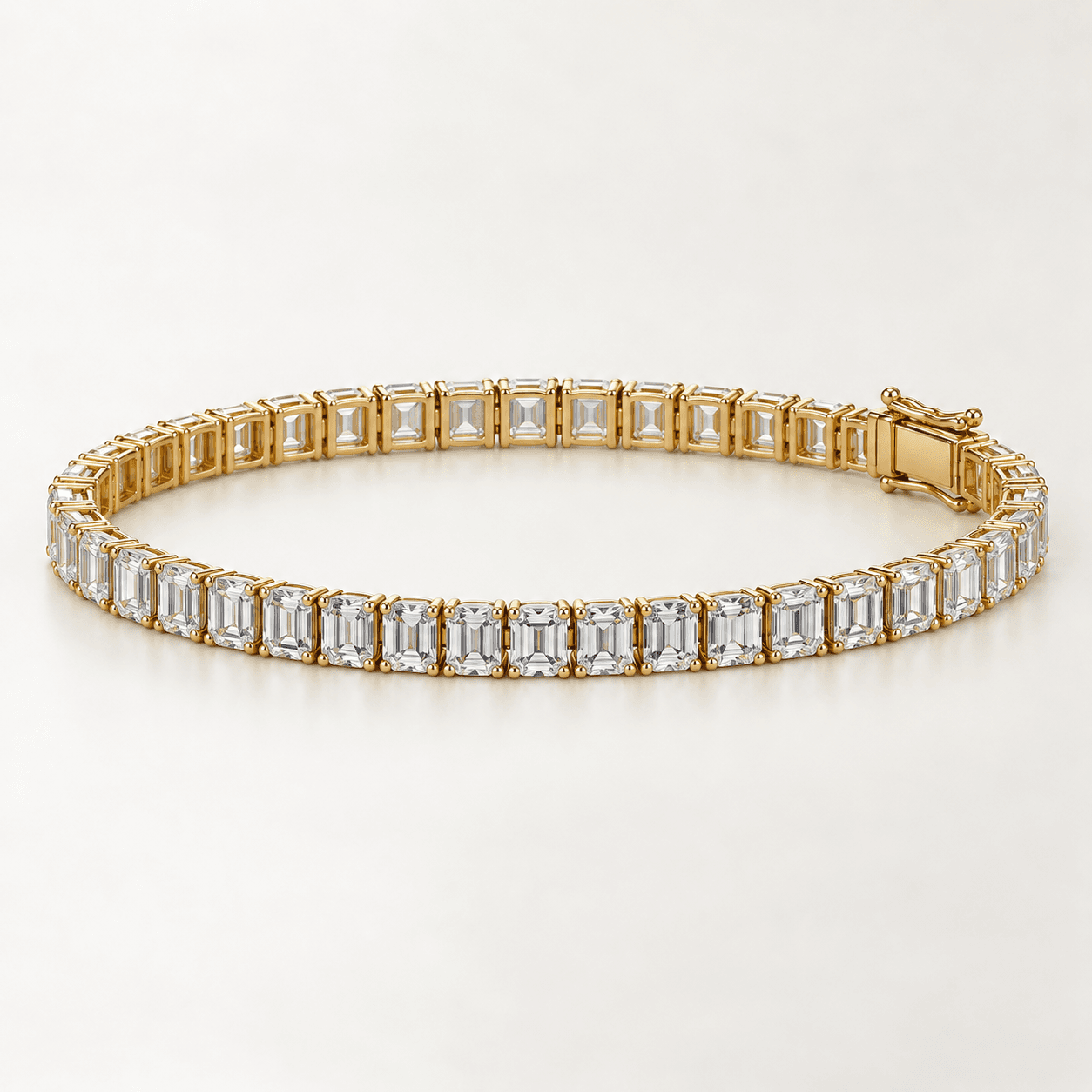 Emerald-Cut Diamond Tennis Bracelet in 14k Yellow Gold product preview