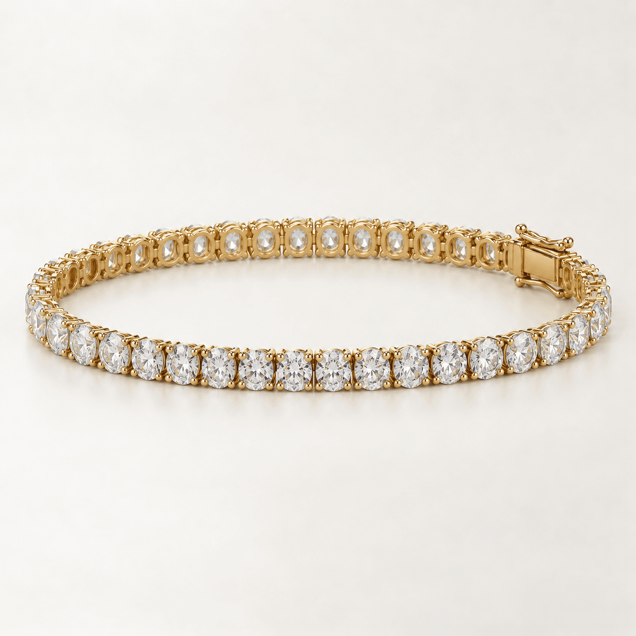 Oval Diamond Tennis Bracelet in 14k Yellow Gold product preview