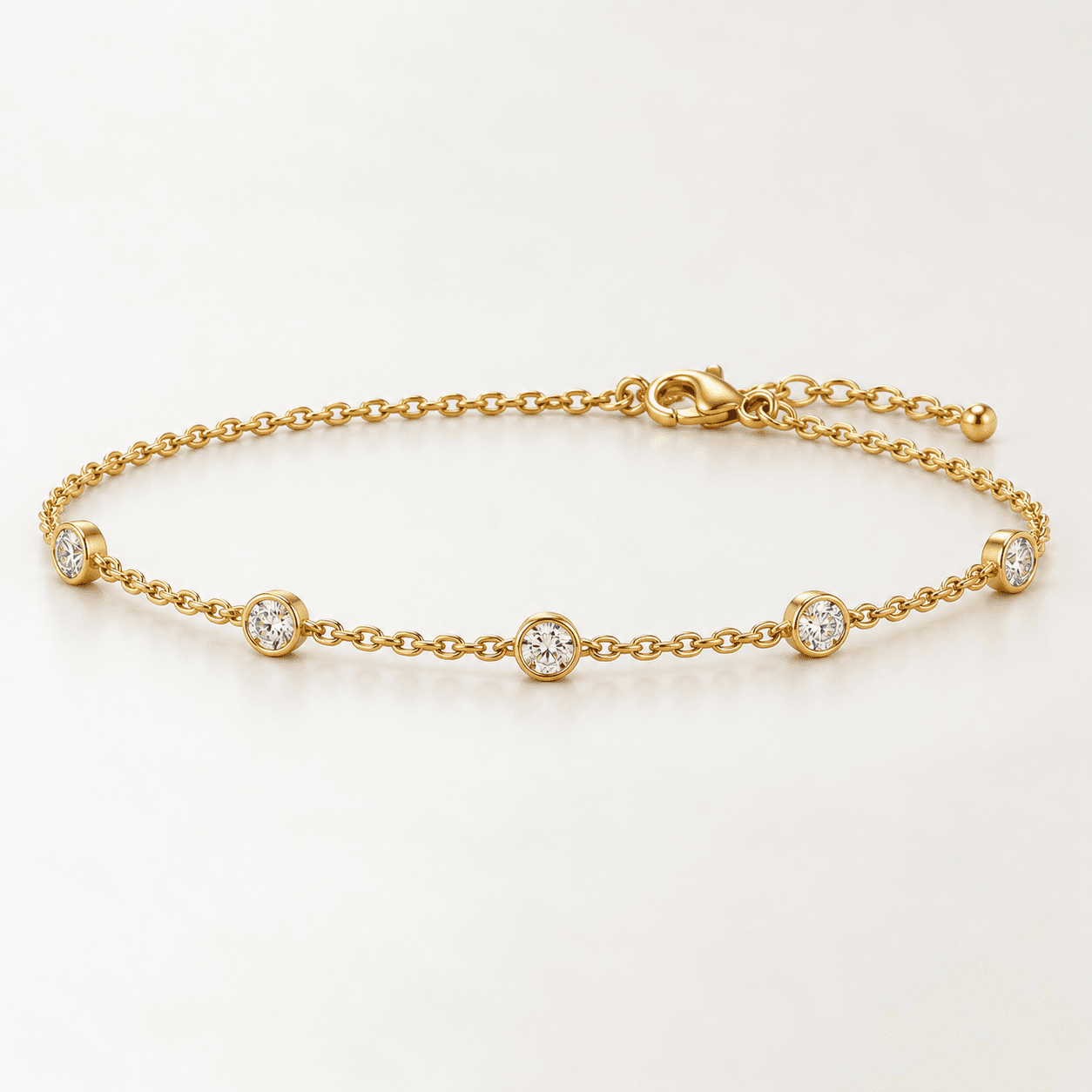 Five-Stone Diamond Station Bracelet in 14k Yellow Gold product preview