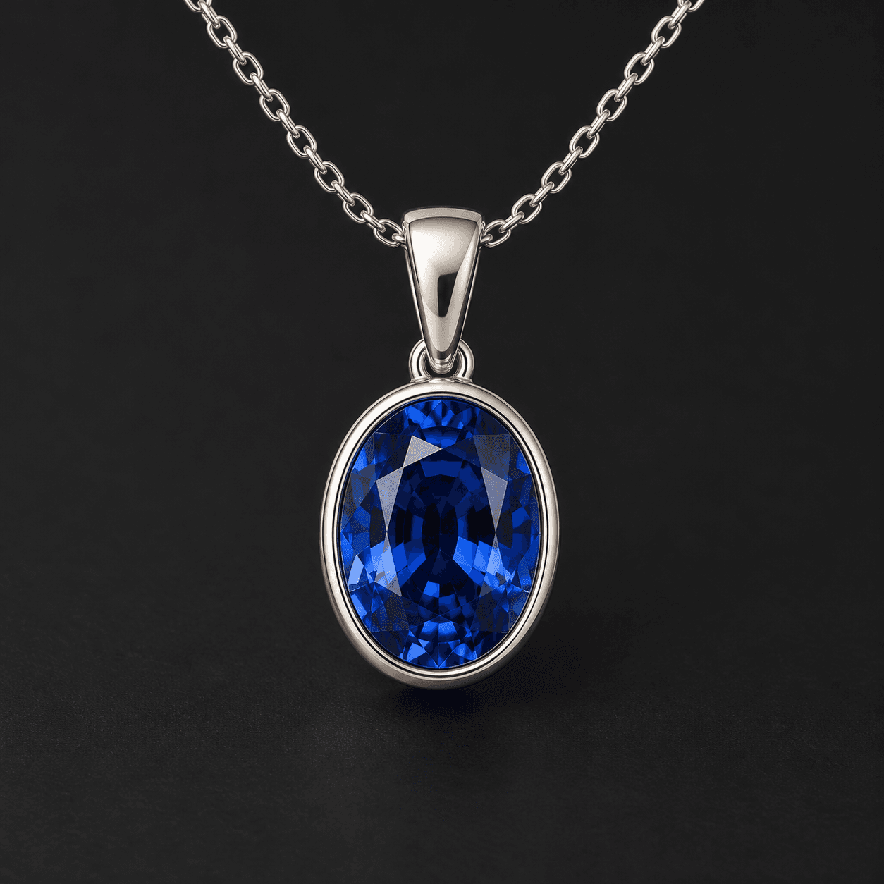 Azure Sapphire Pendant in 14k White Gold product preview