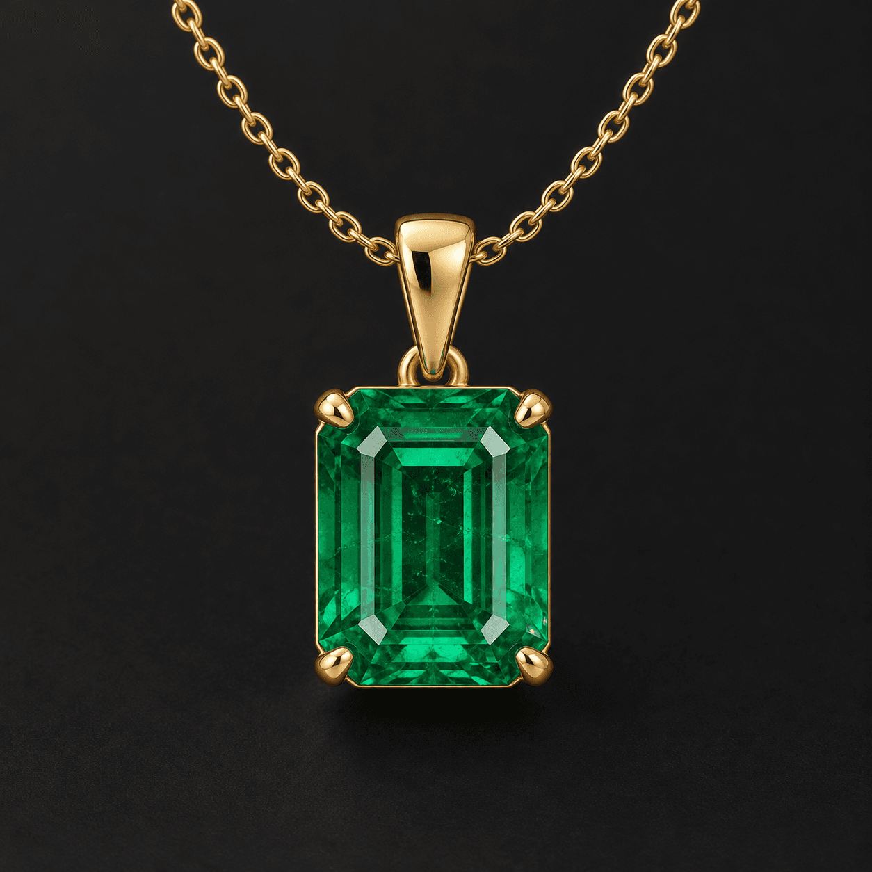 Verdant Emerald Pendant in 18k Yellow Gold product preview